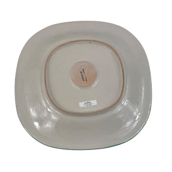 Hand-Painted 14" Square Ceramic Serving Plate With Grapes & Leaves Design - Picture 9 of 11